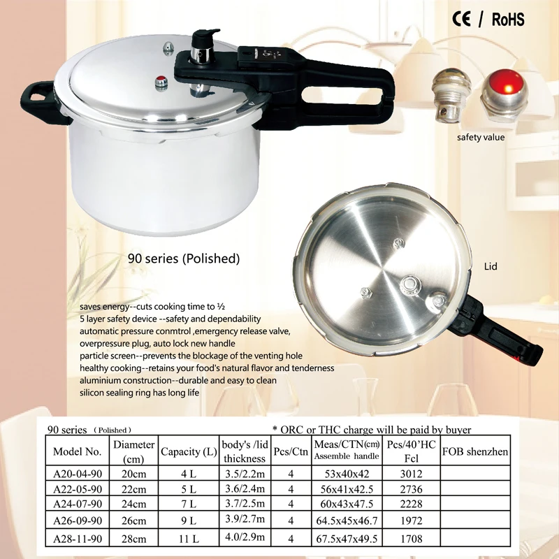 Gas Pressure Cooker 9l Hot Selling Cheap Multisize Large Aluminum Gas