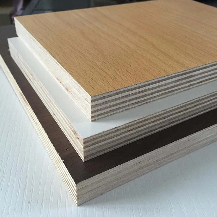 High Effciency Good Grade Best Quality Various Thickness E0 E1 Glue Melamine Laminated Board Plywood For Furniture factory