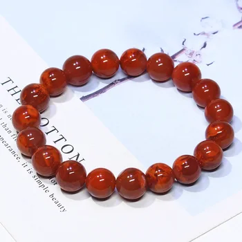 Natural Southern Red Agate Round Bead Bracelet Fashion Jewelry