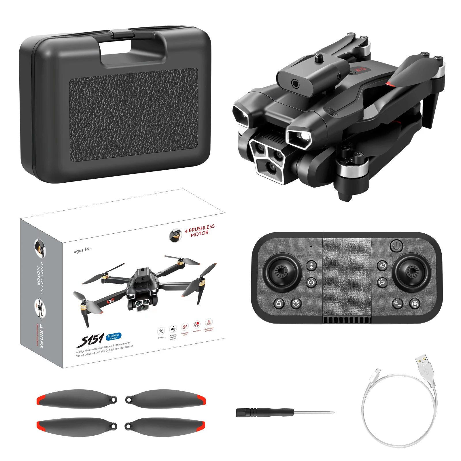2024 Cheap Drone S151 with 4k Wifi Quadcopter Folding Mini Rc Selfie Drone With Dual Camera Flight Time Long Range Drown