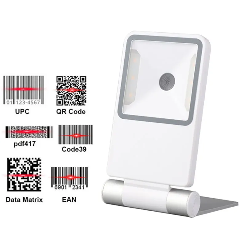 1D 2D Omnidirectional Barcode Scanner QR Code Desktop Bar Code Reader for Supermarket Store Auto Sense Data Matrix Reader