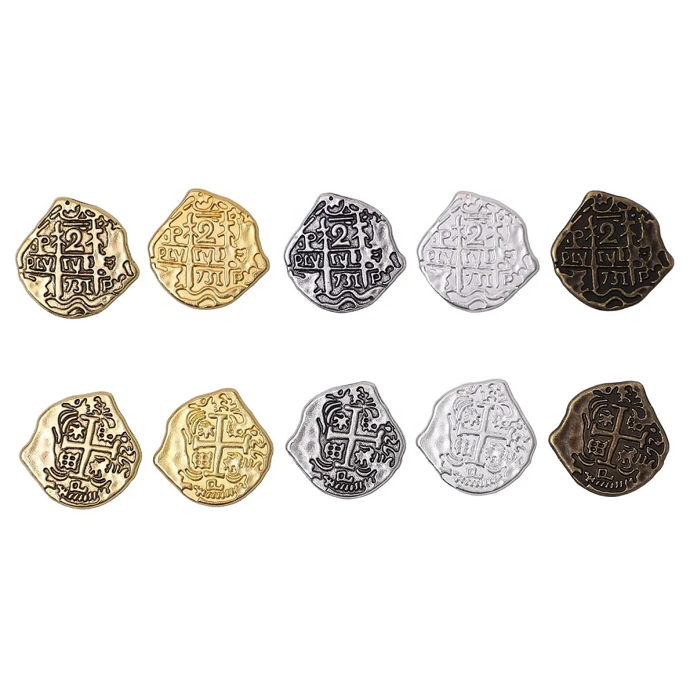 カリブ海海賊Doublooonトレジャーコイン古代ヨーロッパスペイン映画トークンメタル宗教スタイル鋳造技術