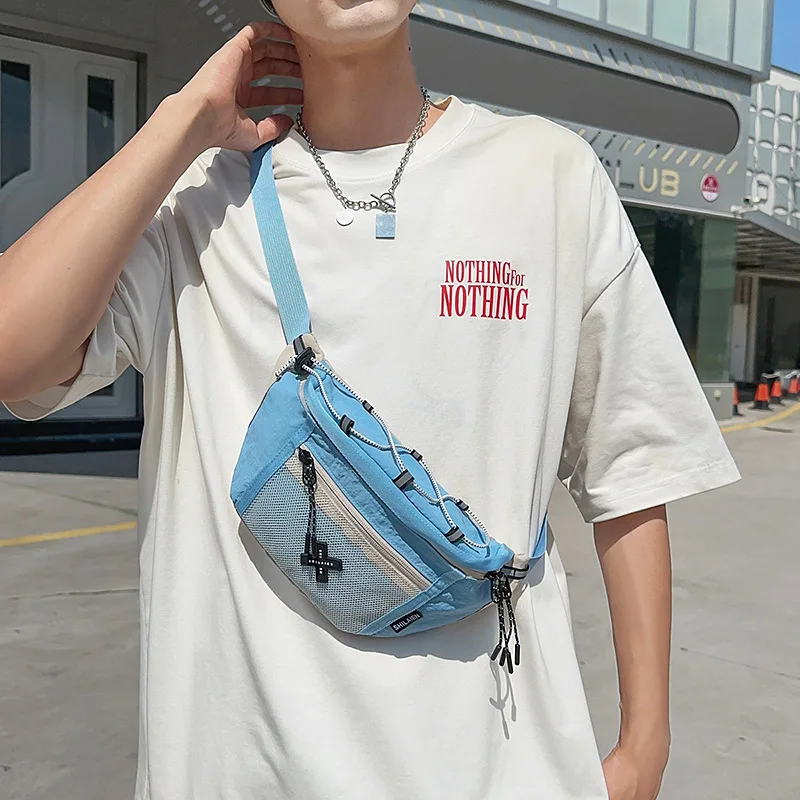2026 New Four Seasons Versatile Couple Casual Trendy Brand Fashionable Niche Design Nylon Zipper Unisex Small Chest Bag