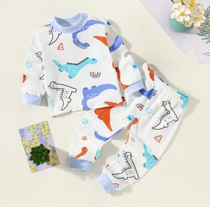 Wholesale Unisex Kids Pajamas Set 100% Cotton Summer Sleepwear Printed Girls Pajamas Unisex Children Clothing Hot Sale