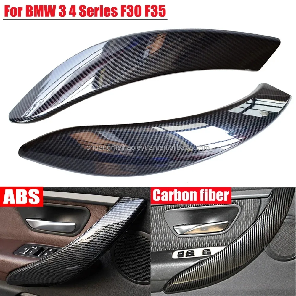thumbnail image 2 of Carbon Fiber Style Door Handle Covers For BMW F30/F31/F34/F36 – 4-Piece Interior Trim Set 2 of 2