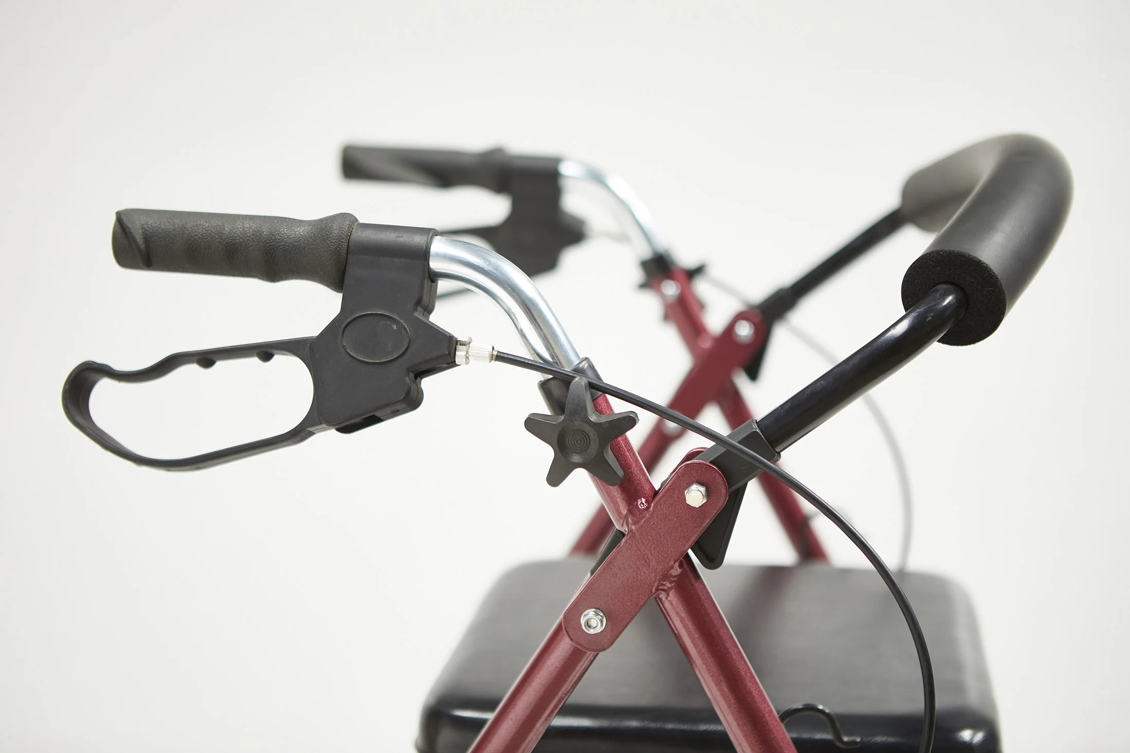 Basic Height Adjust 8" Wheels Aluminum Rollator Walker For Elder Person