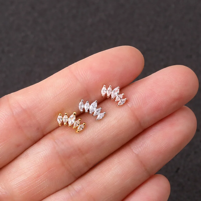 12 Piercing Curvi In Acciaio Inox Per Sopracciglia, Daith, Rook - Oro E Argento 16G 8mm