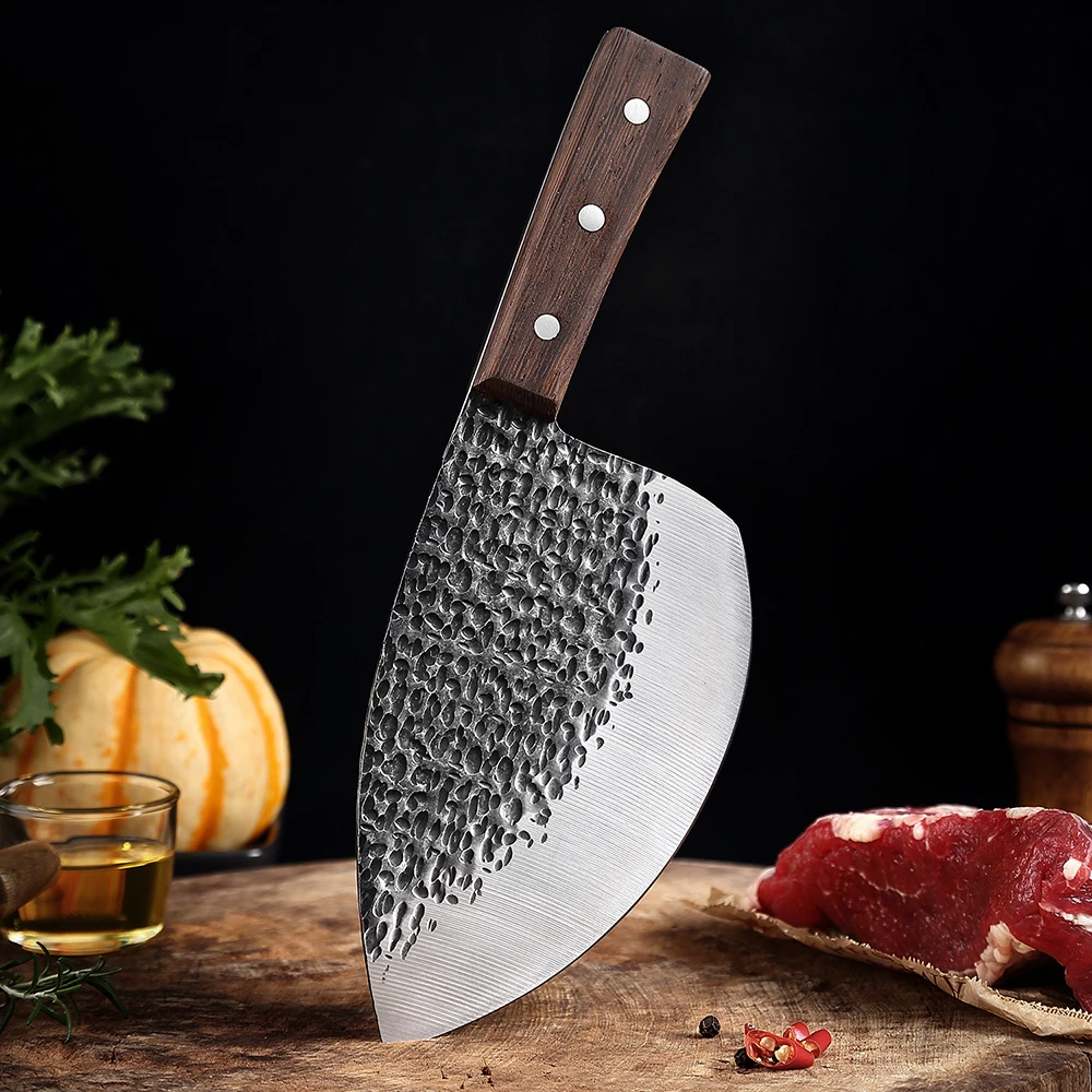 西托菜刀手工锻造日本锋利厨师刀440c钢切肉刀kiritsuke santoku实用