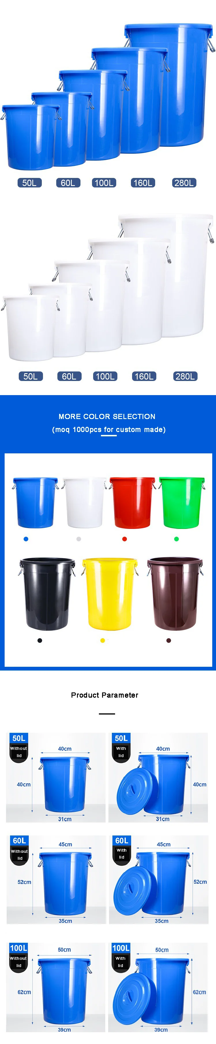 Cheap 100 Litre Large Food Grade Plastic Bucket For Water - Buy Plastic ...