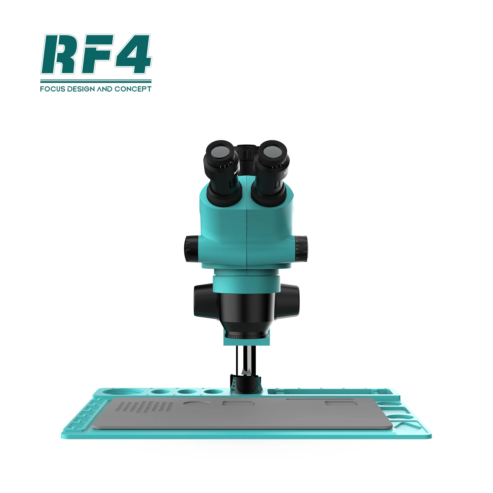 Microscope stéréoscopique trinoculaire RF4 RF6565TVD2 6,5-65X avec éclairage LED 144 + objectif anti-poussière 0,5X pour la réparation de cartes mères électroniques