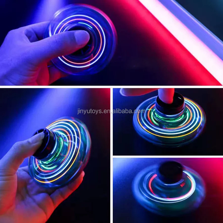 Fidget Spinner Hand Operated Aircraft Mini Drone UFO Rattleback with Light Flying Spinner Toys for Kids Children's Male Toys