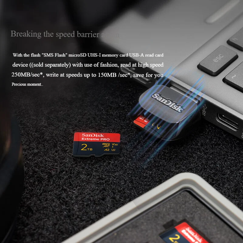 Original SanDisk Extreme Pro 2TB Micro TF SD Card Memory Card up