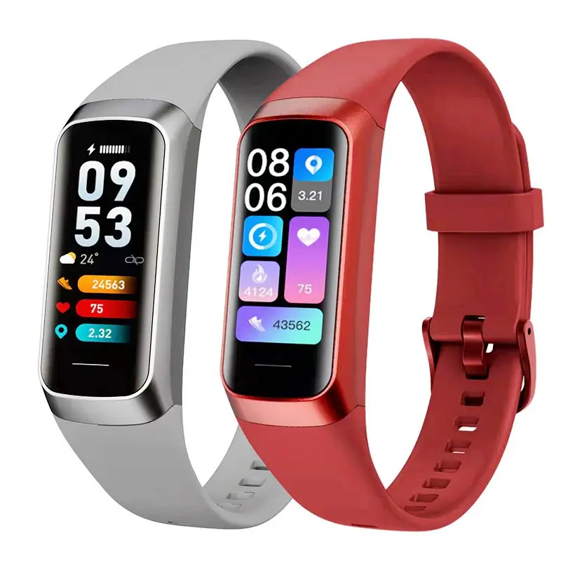 Top C60 AMOLED Color Screen Smartband Ip67 Waterproof Heart Rate Health Monitoring Sports Smart Fitness Band Android Bracelet