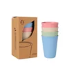 4 striped cups, light blue and light green