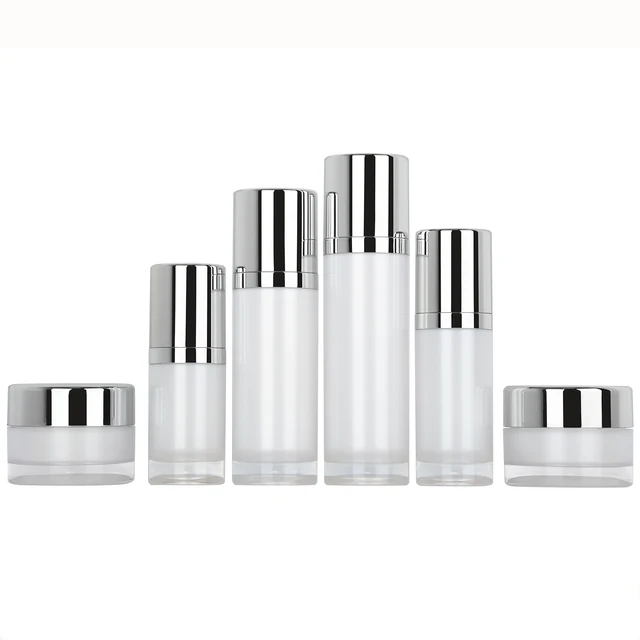 Cosmetic packaging PS replaceable double bottle lotion spray cream set 120ml 100ml 50ml 30ml 50g 30g