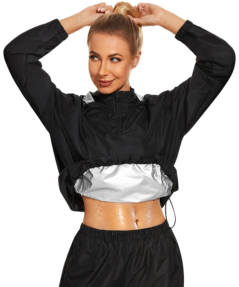 Fitness Sauna Jacket Sweat Shirt Bodyshaper Plus Size Sauna Suits For