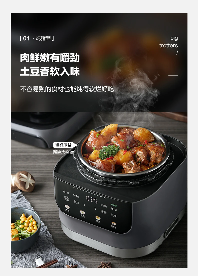 Multi Cooker 3 Liters Small Size Multi Function Digital Electric 700W Multi Use 2 in 1 Mini German Electric Pressure Cooker