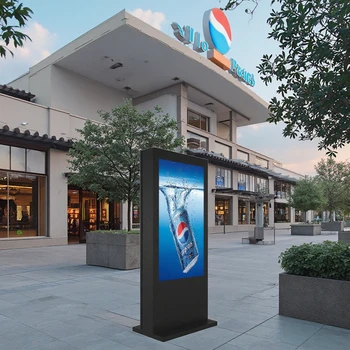 IP 65  Outdoor Floor Standing LCD Screen Kiosk Waterproof Outdoor Digital Signage Advertising Display