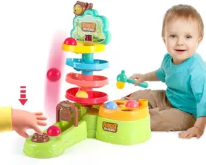 EPT Early Educational Baby Ball Drop Game Toys Diy Marble Run Set 4 in 1 Ball Drop Toy with Scoring Game