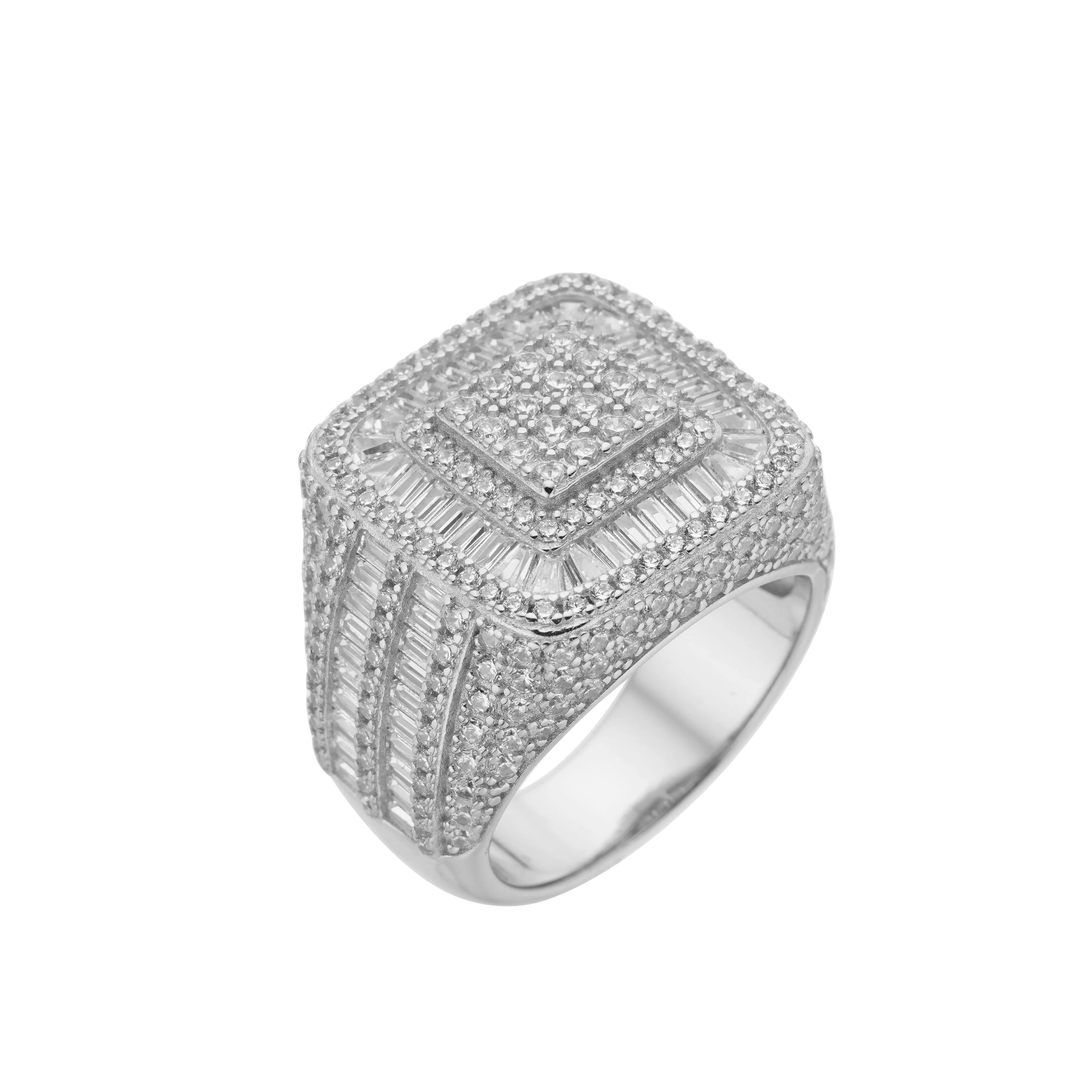 CIONDOLO A CROCE UOMO ARGENTO STERLING 925 GHIACCIO CZ