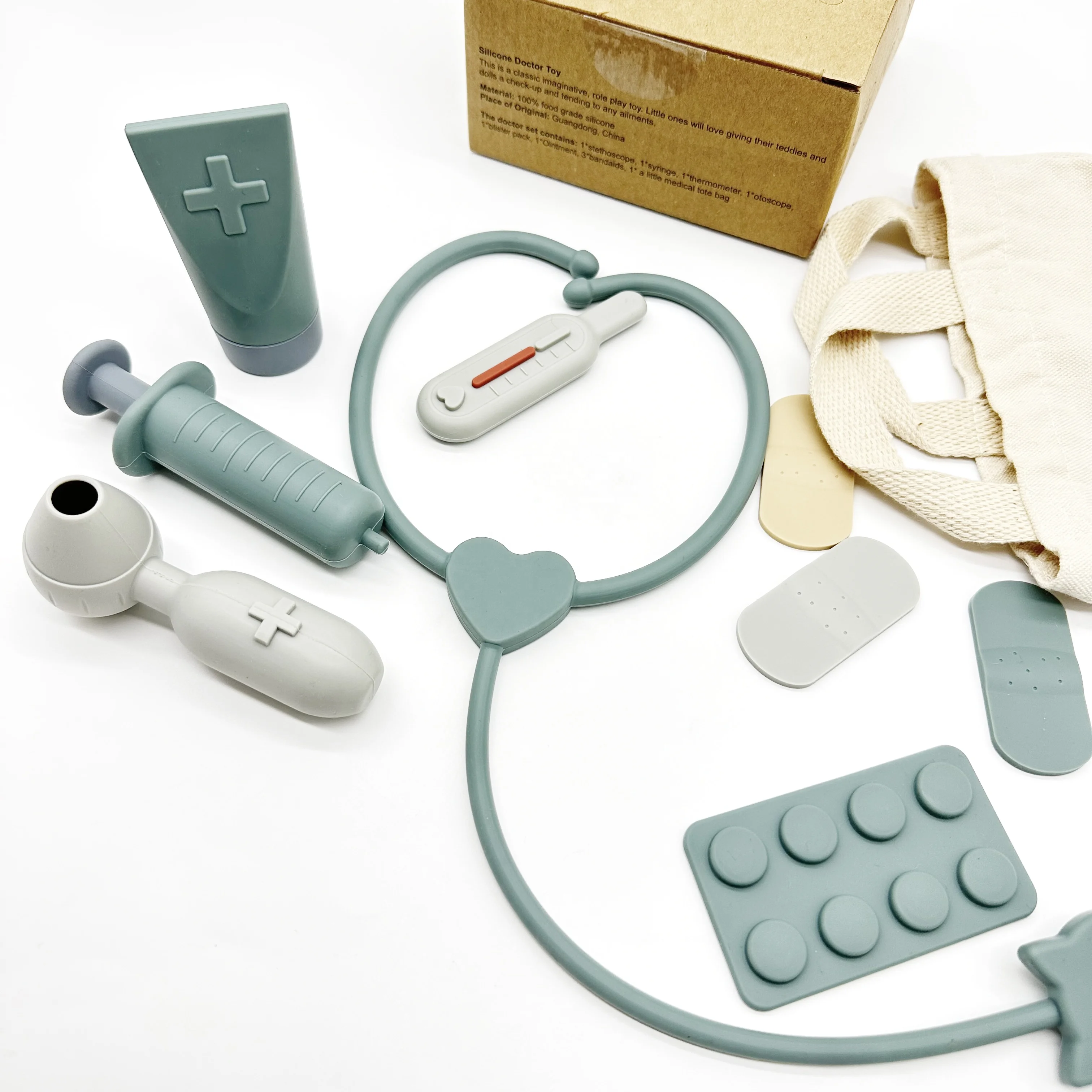Оптовая продажа безбпа силиконовый игровой комплект для доктора ролевая игрушка детей