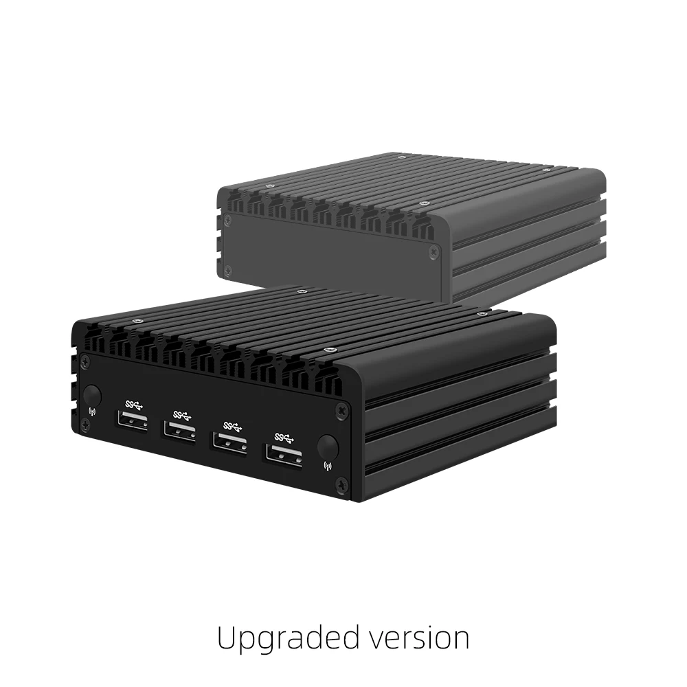 Micro Fanless Mini PC Intel N100 N305 Dual Lan Dual HD-MI Win11 Pro