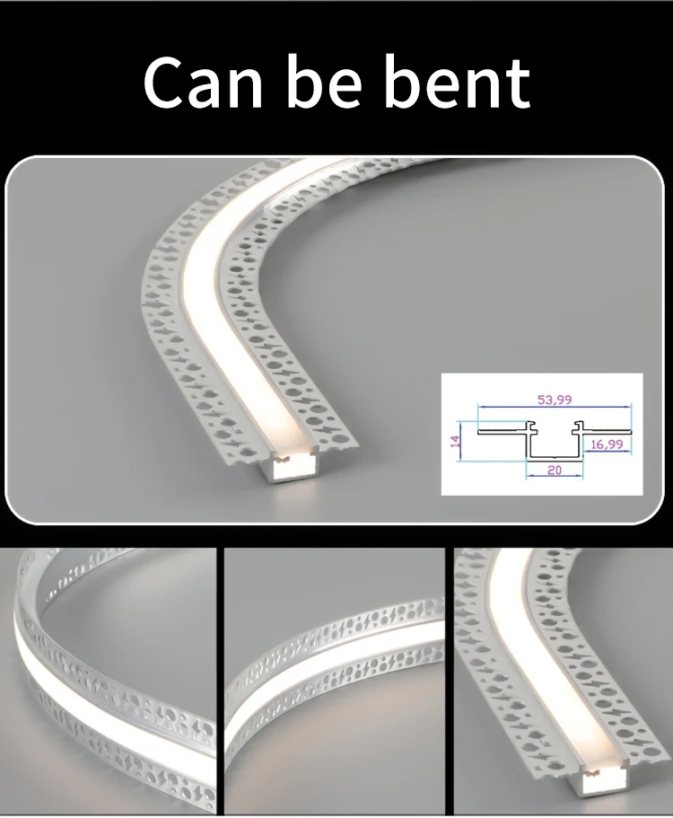 Hot Sale Linear Light For Ceiling Plaster Led Profile Pc Cover Diffused