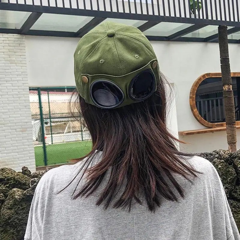 Retro Aviation Glasses Cute Cat Ears Baseball Hat