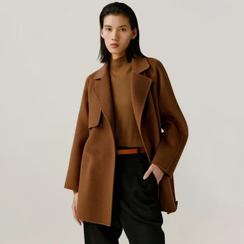 Custom Winter Design Fashion Suit Overcoat Wool Cashmere Wool Coat For Women