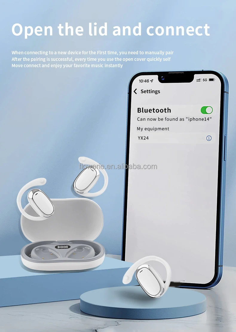 IPX-5 Digital Display True Low Latency TWS Earphones & Headphones ANC Noise Cancelling Over-Ear Hook Sports Wireless Earbuds
