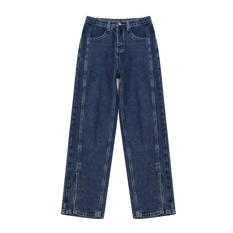 Mamma Rette Dei Jeans 2021 Nuova Moda Chic Qualità Della Metà Di Vita Denim  Di Cotone Lavato Pantaloni Boyfriend Jeans Per Le Donne - Buy Straight Tube  Jeans,Cotton Balloon Pants Jean,New Design