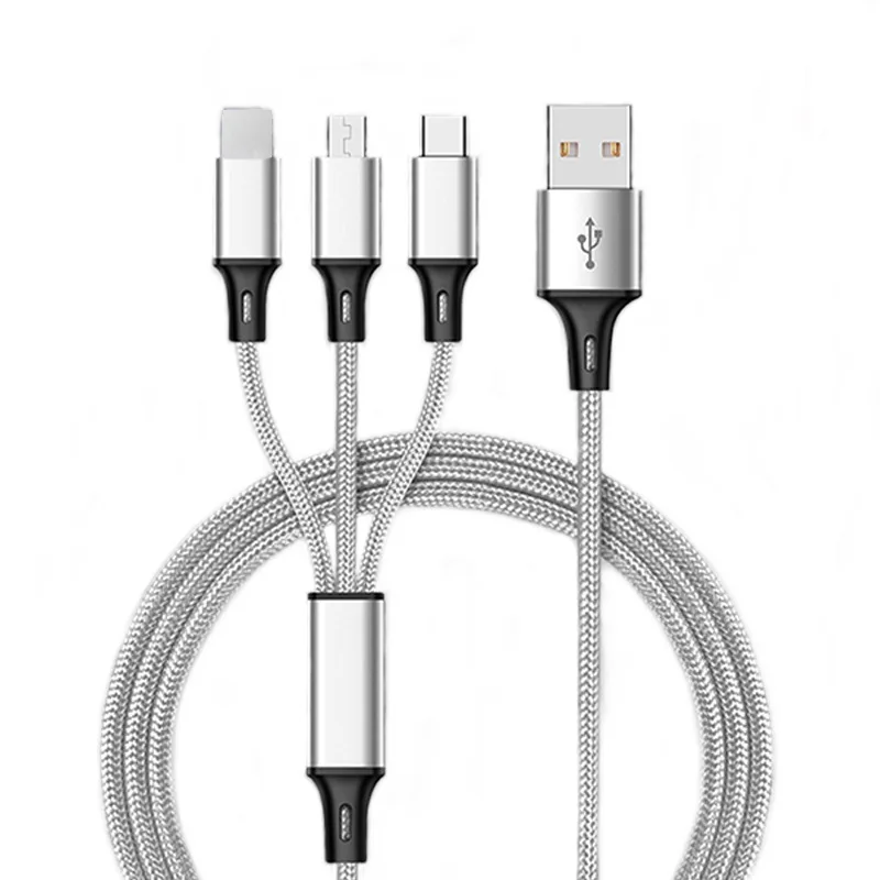 Multi 3 In 1 Usb Long Iphone Charging Cable Nylon Braided Universal Phone  Charger Cord Usb - Buy Led Flowing Magnetic Charger Cable,Light Up Cable,Magnetic  Usb Cable Product on 