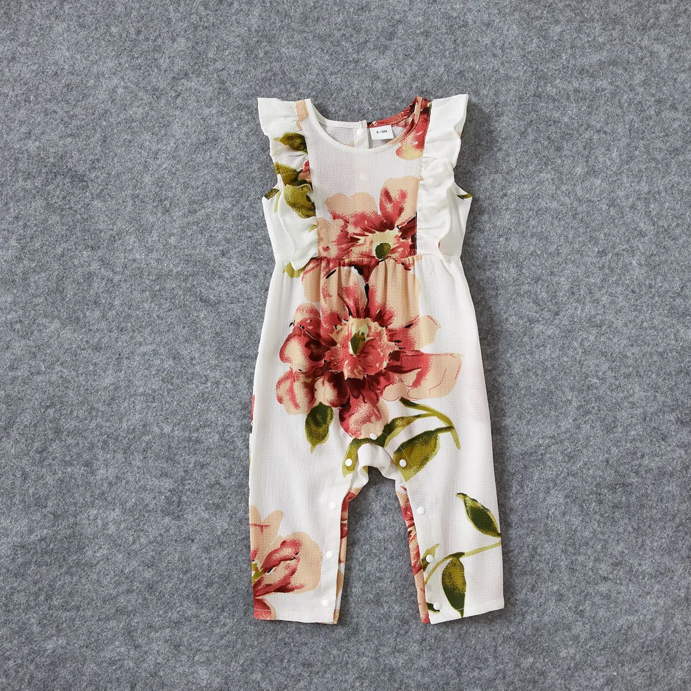 Mommy and Me Clothes Family Look FLoral Ruffle White Mother