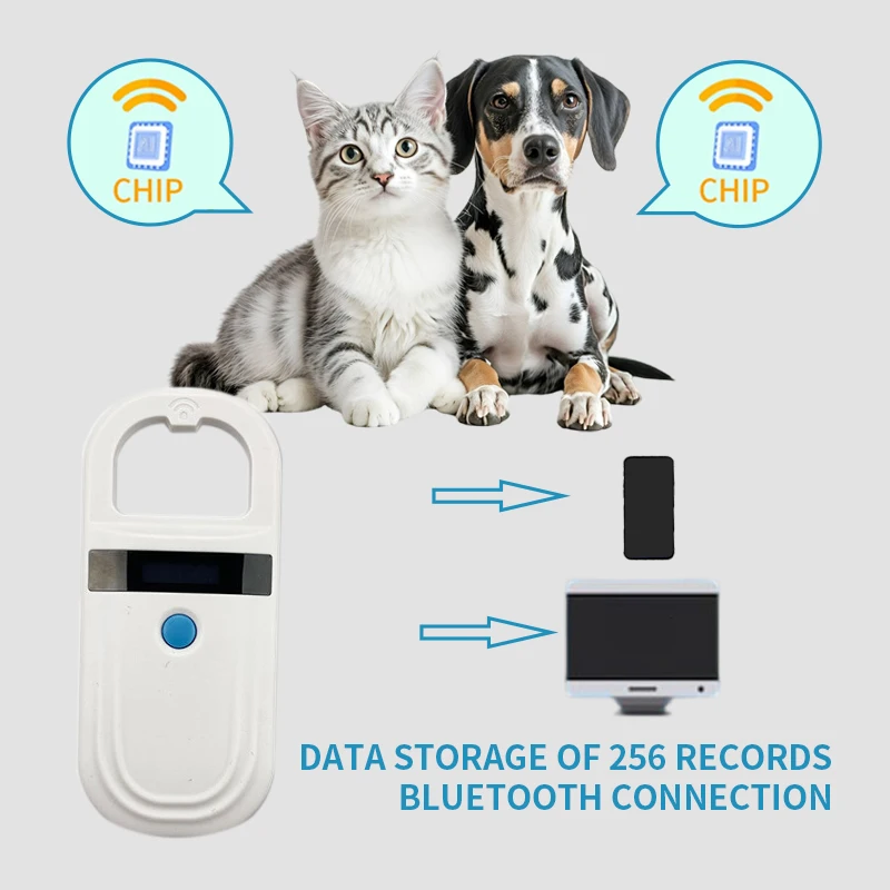 Handheld Animal Microchip Reader 134.2kHz RFID Scanner ISO11784/5 FDX-B for Dog Cat Vet Microchip ID Scanner with OLED