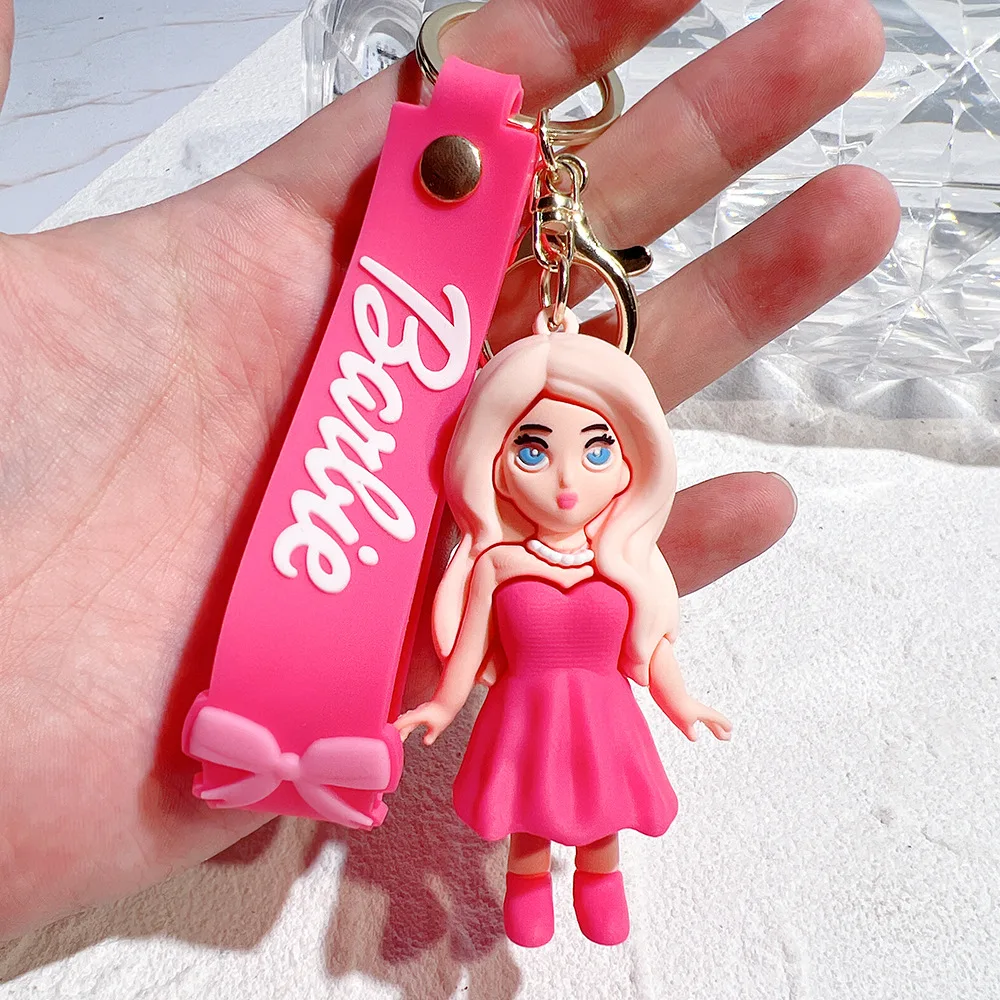 Girls Pink Barbie Zero Wallet Keychain Cute Barbie Pendant Barbie ...