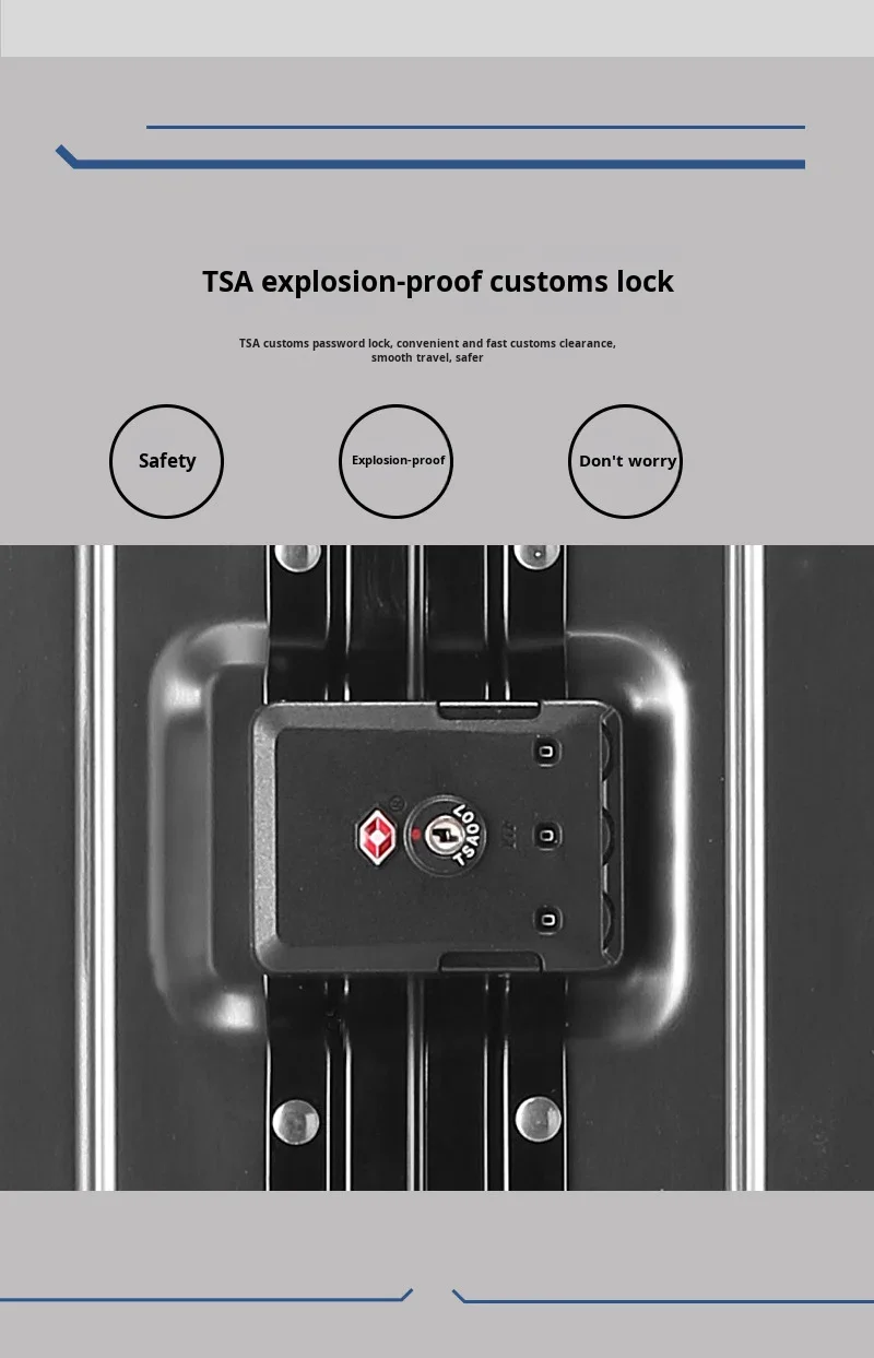 High-End Carry-On Case New Design Full Aluminum Suitcase with Brake Spinner Wheels Anti-Theft Modern Style Luggage 20 Inch details