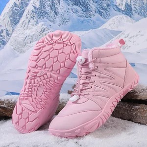 Unisex Winter Snow Boots Ankle Bootie Outdoor Sports Non-Slip Waterproof Oxford Upper Abrasion Resistant Features Insole Rubber
