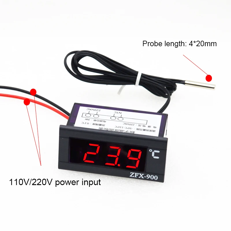 Contrôleur De Température Numérique TPM - Affichage LED - Plage -40°C à +110°C - Alimentation 220V - Pour Panneau