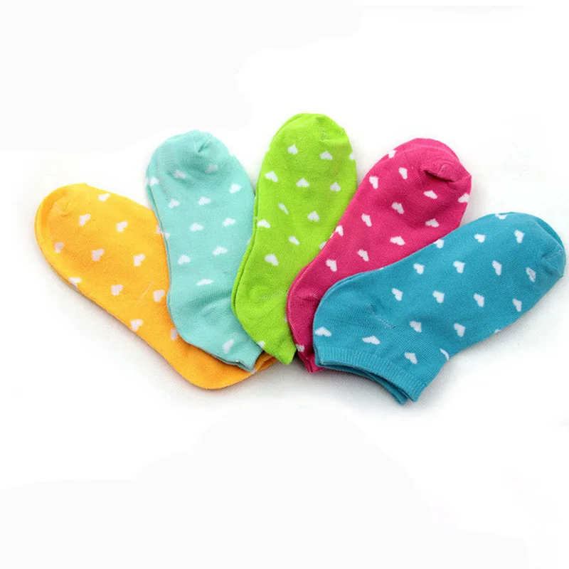 Носки женские короткие карамельных цветов в горошек милые с рисунком тонкие носки из хлопка до щиколотки низкие для женщин