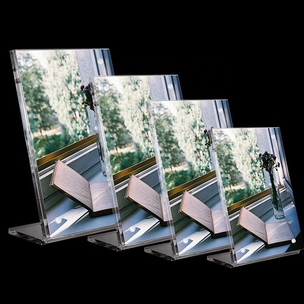 L Shape Acrylic Picture Frames 6x8 5x7 4x6 Magnetic Acrylic Photo Frame  Wholesale Clear Acrylic Slant Back Frames With Magnets - Buy L Shape  Acrylic Picture Frames 6x8 5x7 4x6 Magnetic Acrylic