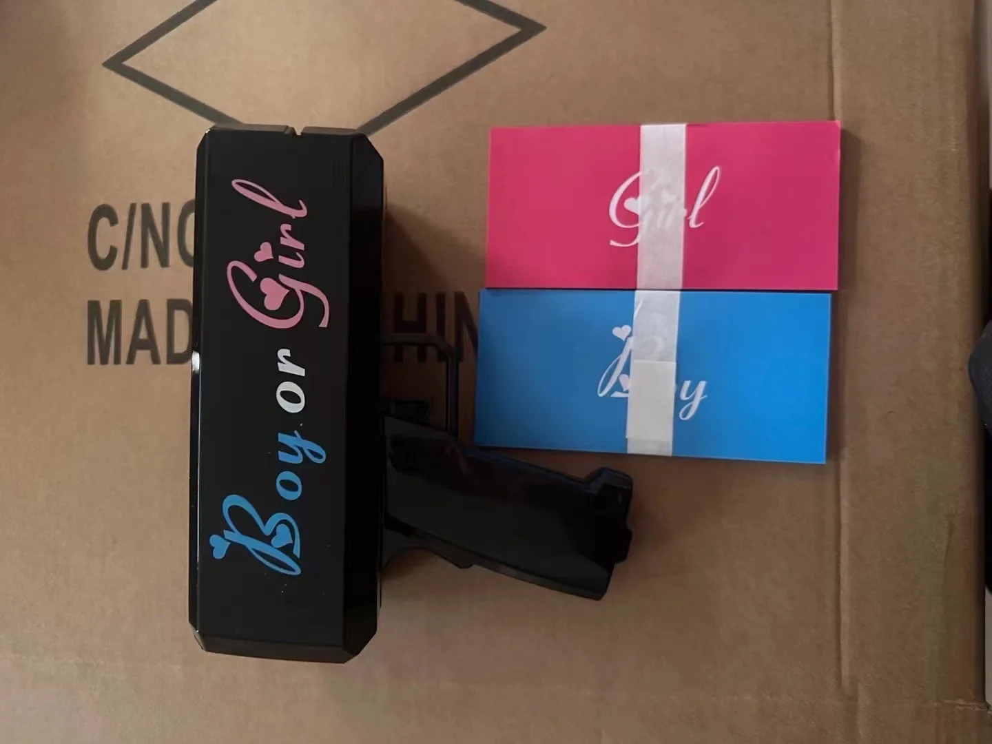 Y091 New Boys And Girls Spray Money Gun Toys Gender Reveal Party