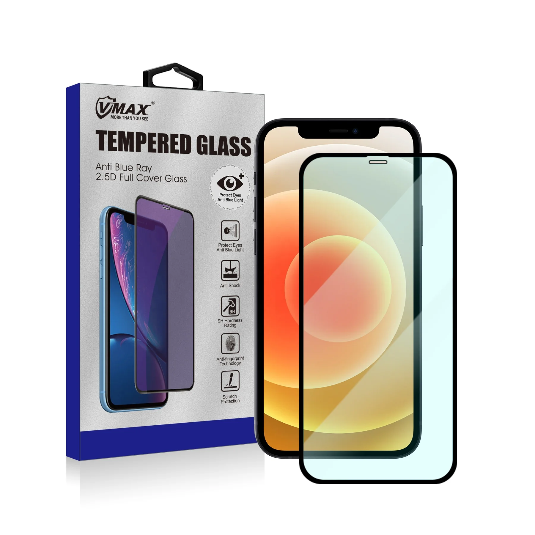 Защитное стекло 9H с защитой от синего света для Apple iPhone 12, 13, закаленное стекло для iPhone X, XR, XS MAX, защитная пленка