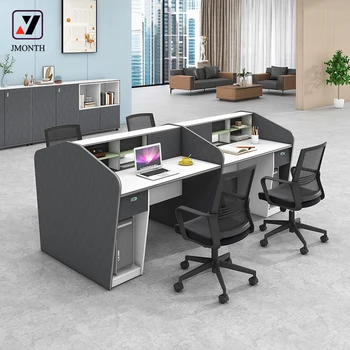 Modern 2 4 6 8-Person Modular Office Cubicle Durable Wooden Workstation Staff Desk Panel Style Office Furniture