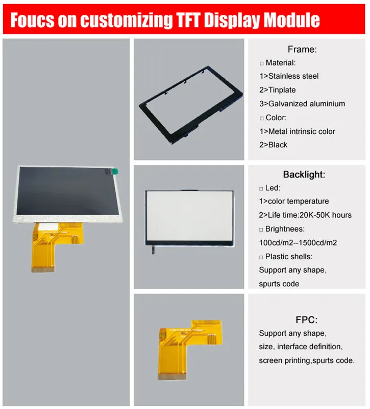 ILI9488 MCU 16Bit Interface 44 Pin TFT LCD 3.5 inch 320*480 LCD Display
