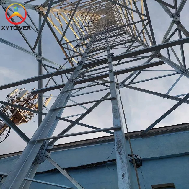 4 Legged Galvanized Self Supporting Lattice Telecommunication Gsm Antenna Tower