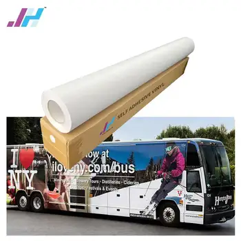 Glossy Surface Wholesale Glossy Matte Eco Solvent Printable White PVC Self Adhesive Vinyl Roll Sticker Material Factory for Bus