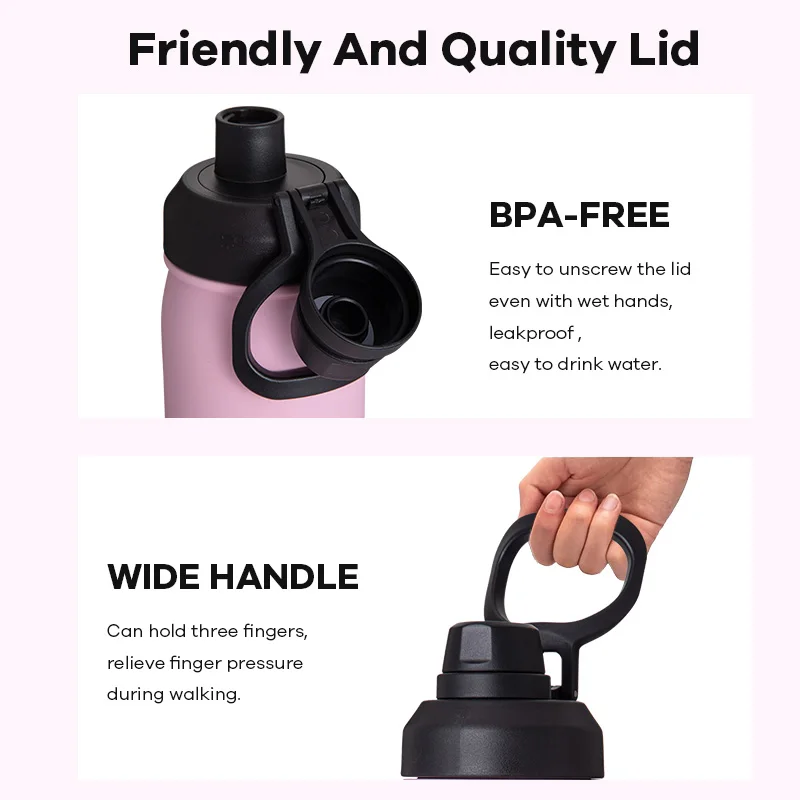 2025 Newest Spout Lid 32oz Summer Cool Vacuum Flask Stainless Steel Sports Water Bottle for Women Girls