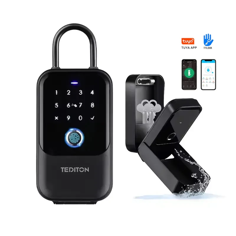 TTlock Password Fingerprint Digital Card Inteligente Tuya Electronic  Door Lock IP65 Waterproof  Smart Key Lock Box