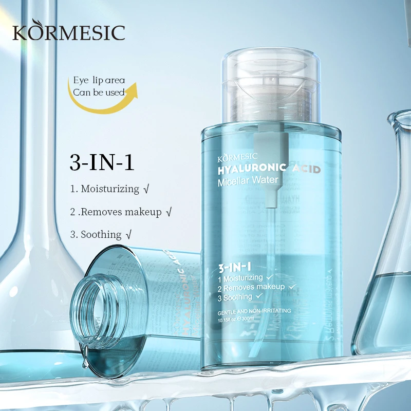 Bpom Approved KORMESIC Hyaluronic Acid Polypeptide Eyes Lips  Face Makeup Remover Gentle Deep Cleansing Water MAKEUP REMOVER
