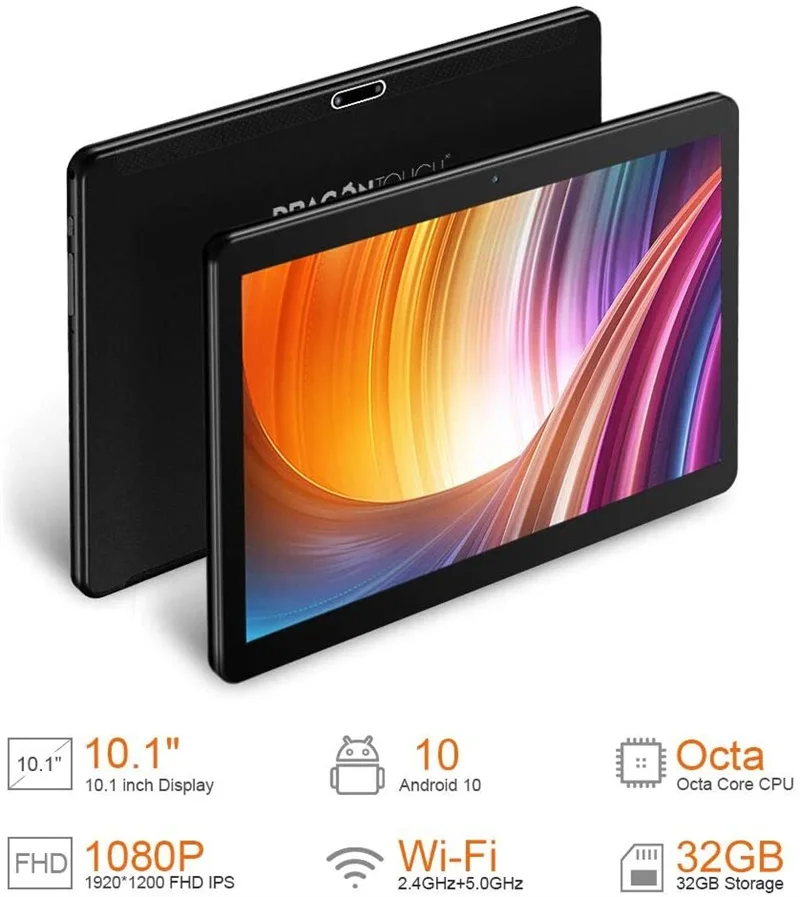 
 Android 10,0 OS 32 ГБ памяти 1200x1920 IPS Full HD дисплей USB Type C порт 5G WiFi макс. 10 дюймов Android планшеты ПК  